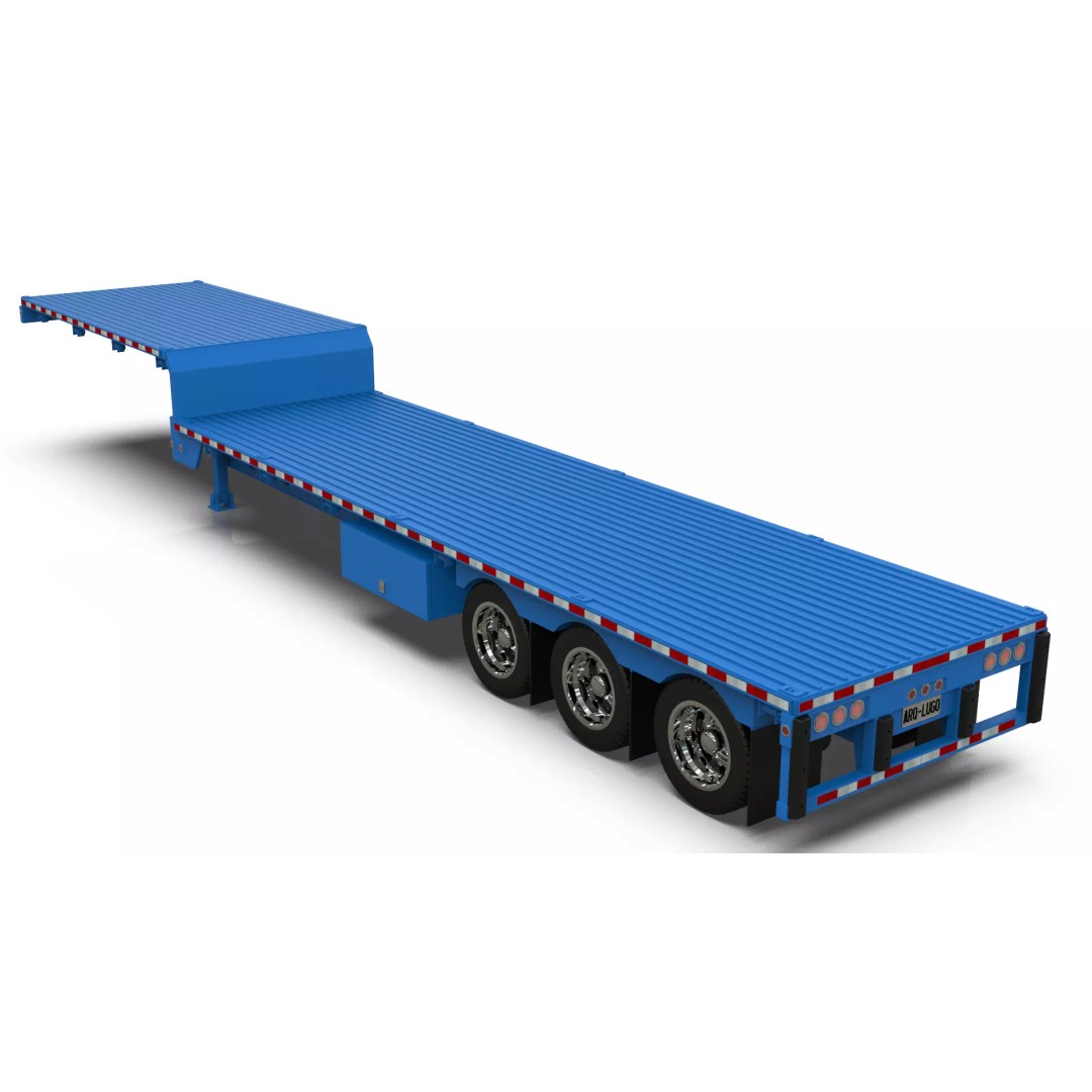 53-Foot Stepdeck Trailer 3D Model – Realistic Vehicle Asset, FBX, OBJ - View 17