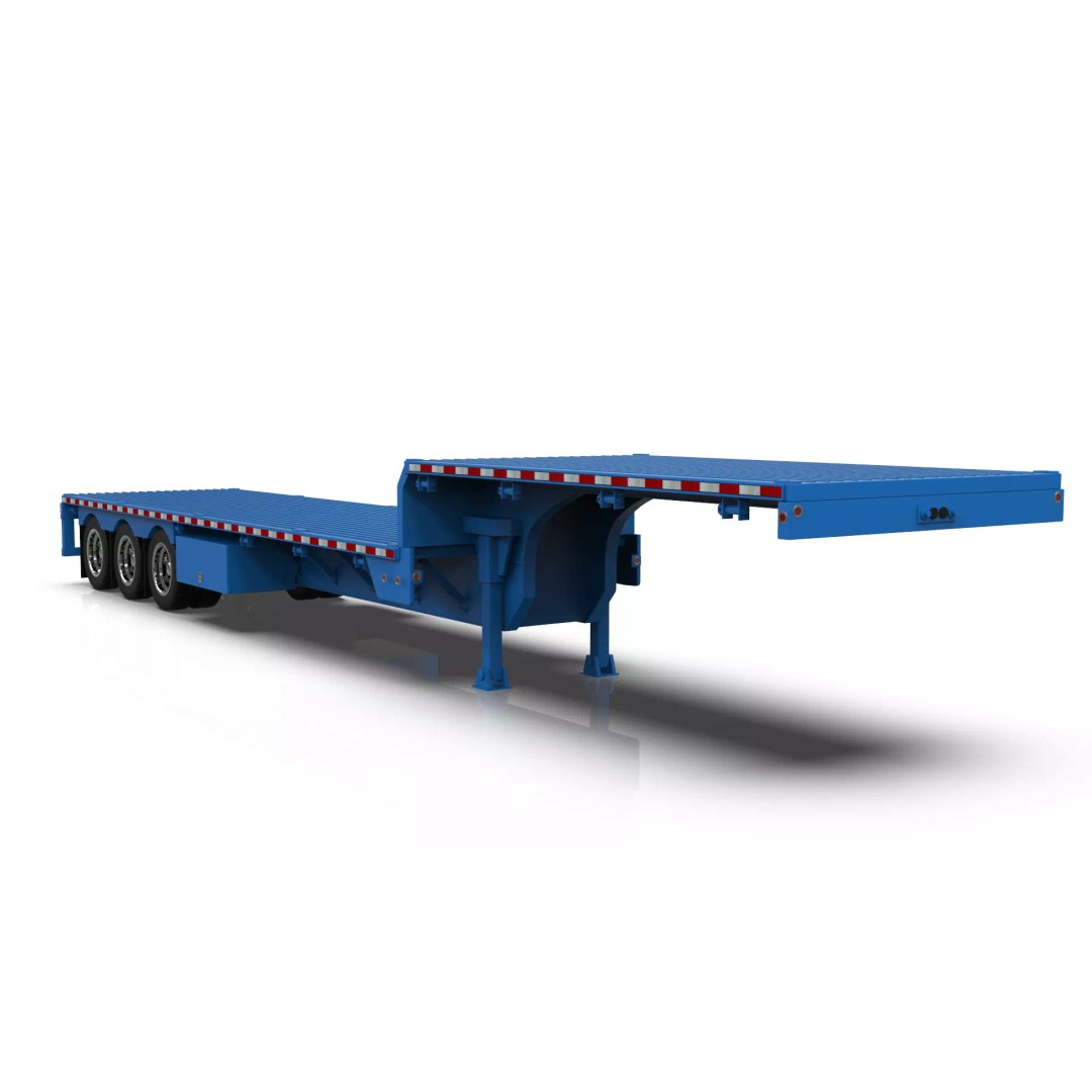 53-Foot Stepdeck Trailer 3D Model – Realistic Vehicle Asset, FBX, OBJ - View 19