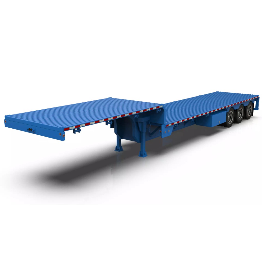 53-Foot Stepdeck Trailer 3D Model – Realistic Vehicle Asset, FBX, OBJ - View 20