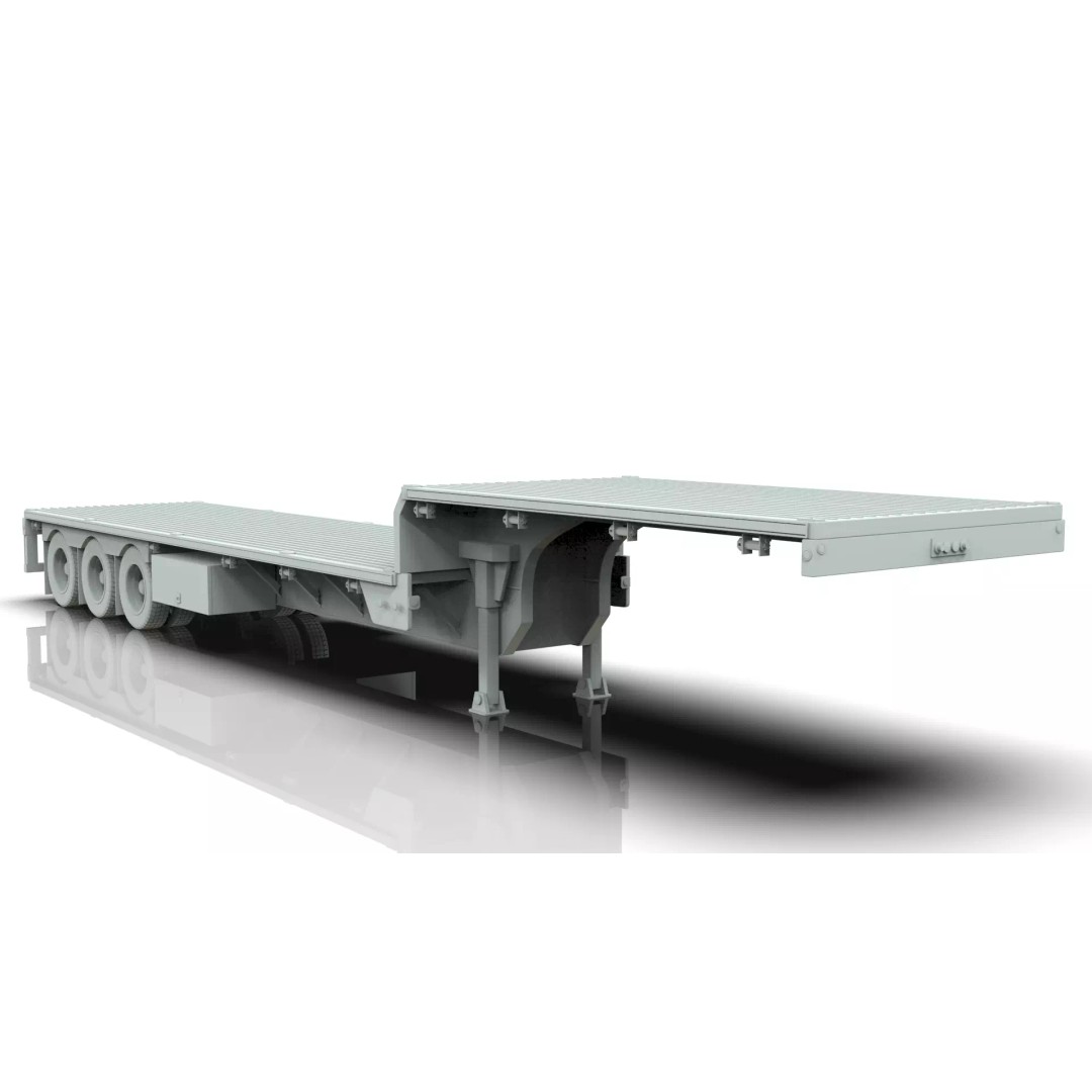 53-Foot Stepdeck Trailer 3D Model – Realistic Vehicle Asset, FBX, OBJ - View 22