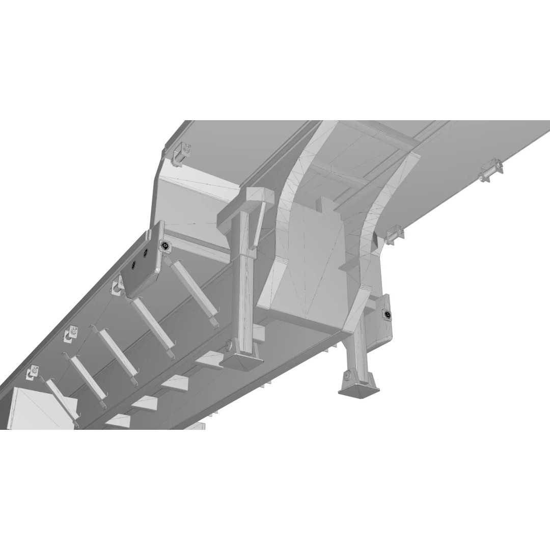 53-Foot Stepdeck Trailer 3D Model – Realistic Vehicle Asset, FBX, OBJ - View 25
