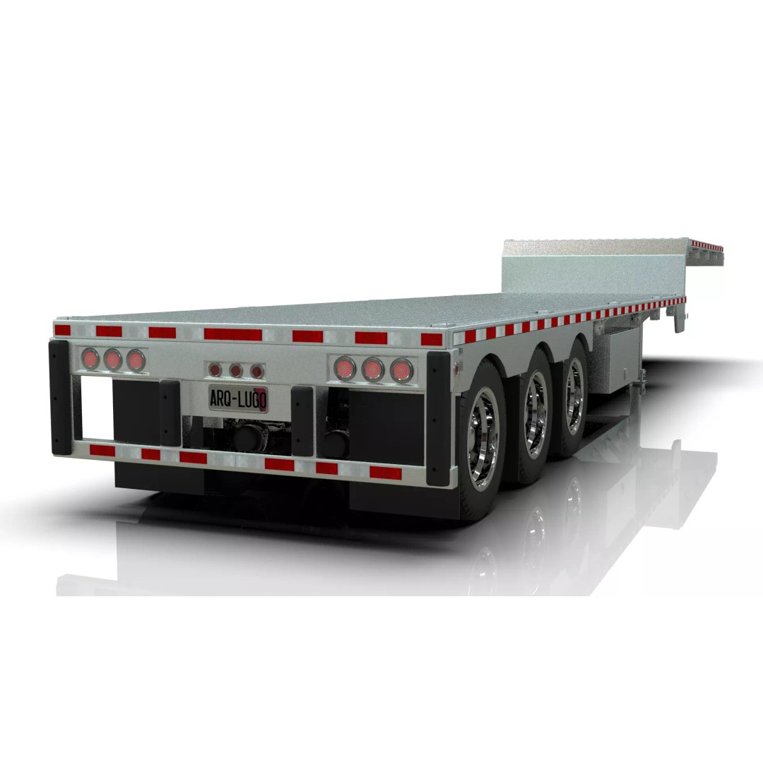 53-Foot Stepdeck Trailer 3D Model – Realistic Vehicle Asset, FBX, OBJ - View 5