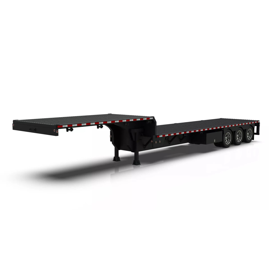 53-Foot Stepdeck Trailer 3D Model – Realistic Vehicle Asset, FBX, OBJ - View 8