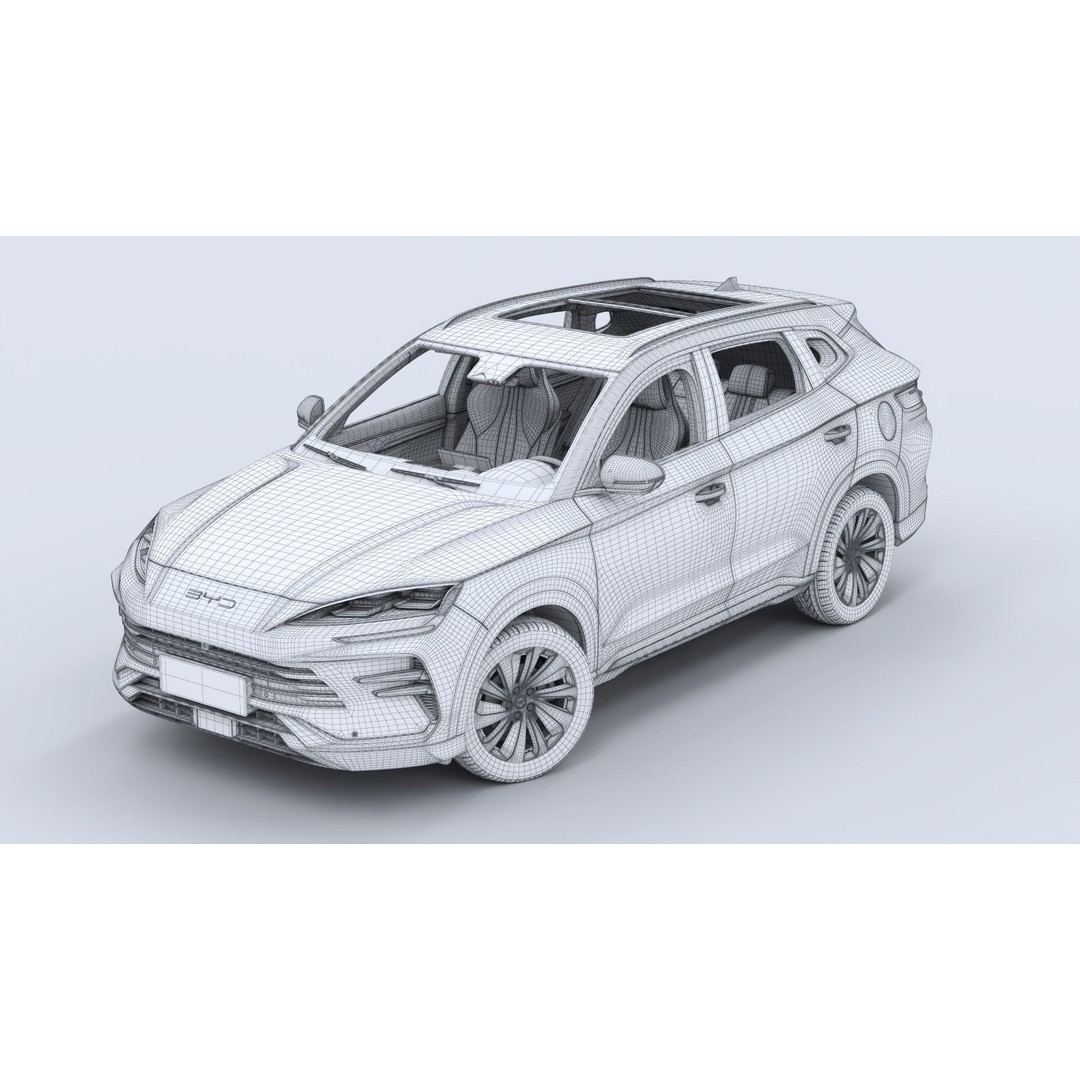 2024 BYD Seal U 3D Model – Hybrid SUV with Interior, FBX & OBJ Formats - View 30