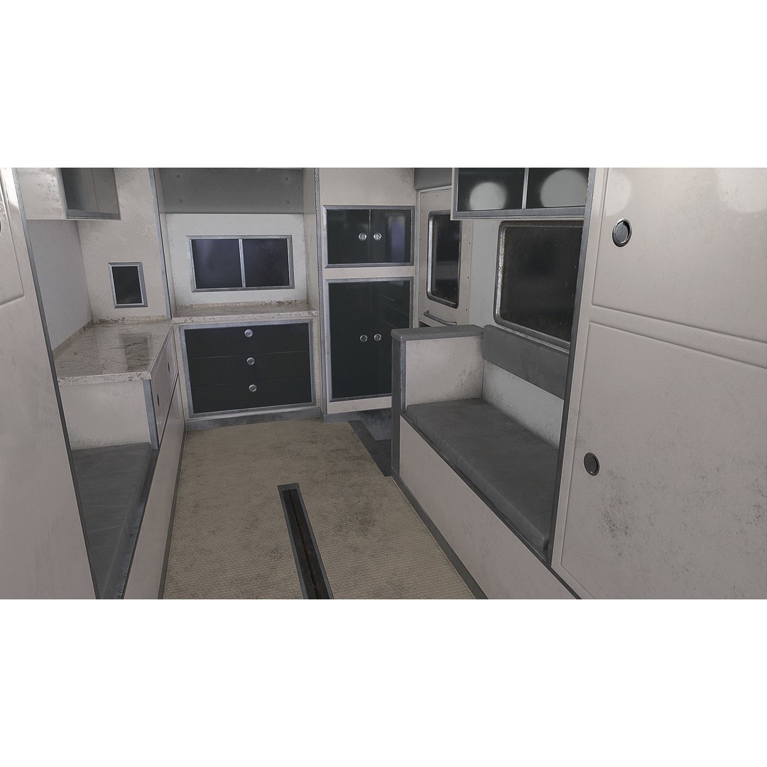 Ambulance 3D Model – Low Poly Game Ready Vehicle with Interior - View 12
