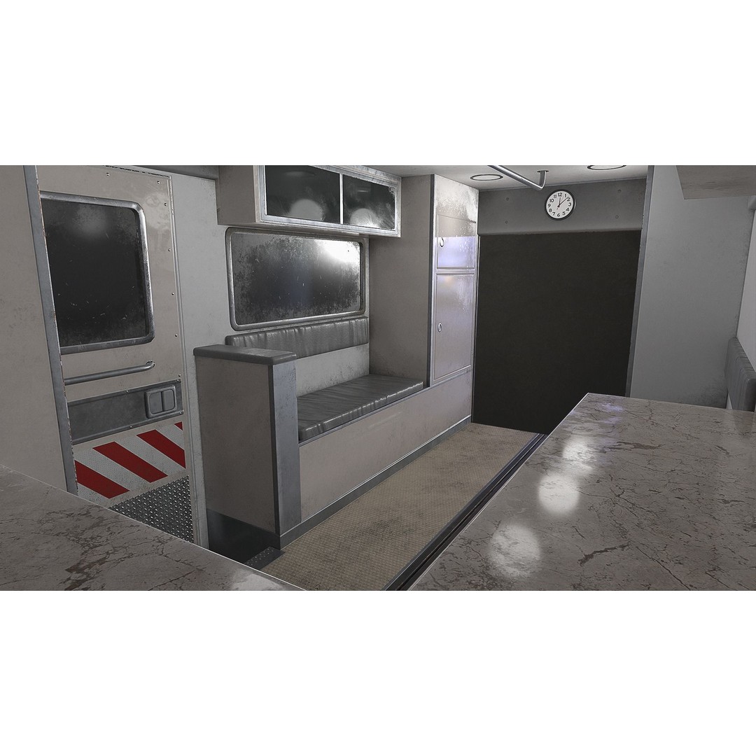 Ambulance 3D Model – Low Poly Game Ready Vehicle with Interior - View 13