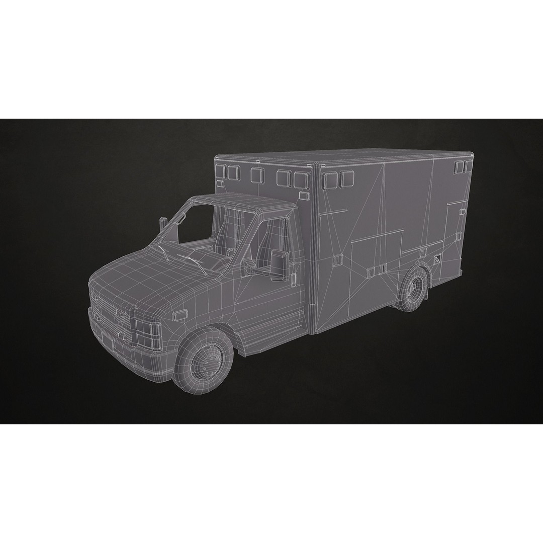 Ambulance 3D Model – Low Poly Game Ready Vehicle with Interior - View 19