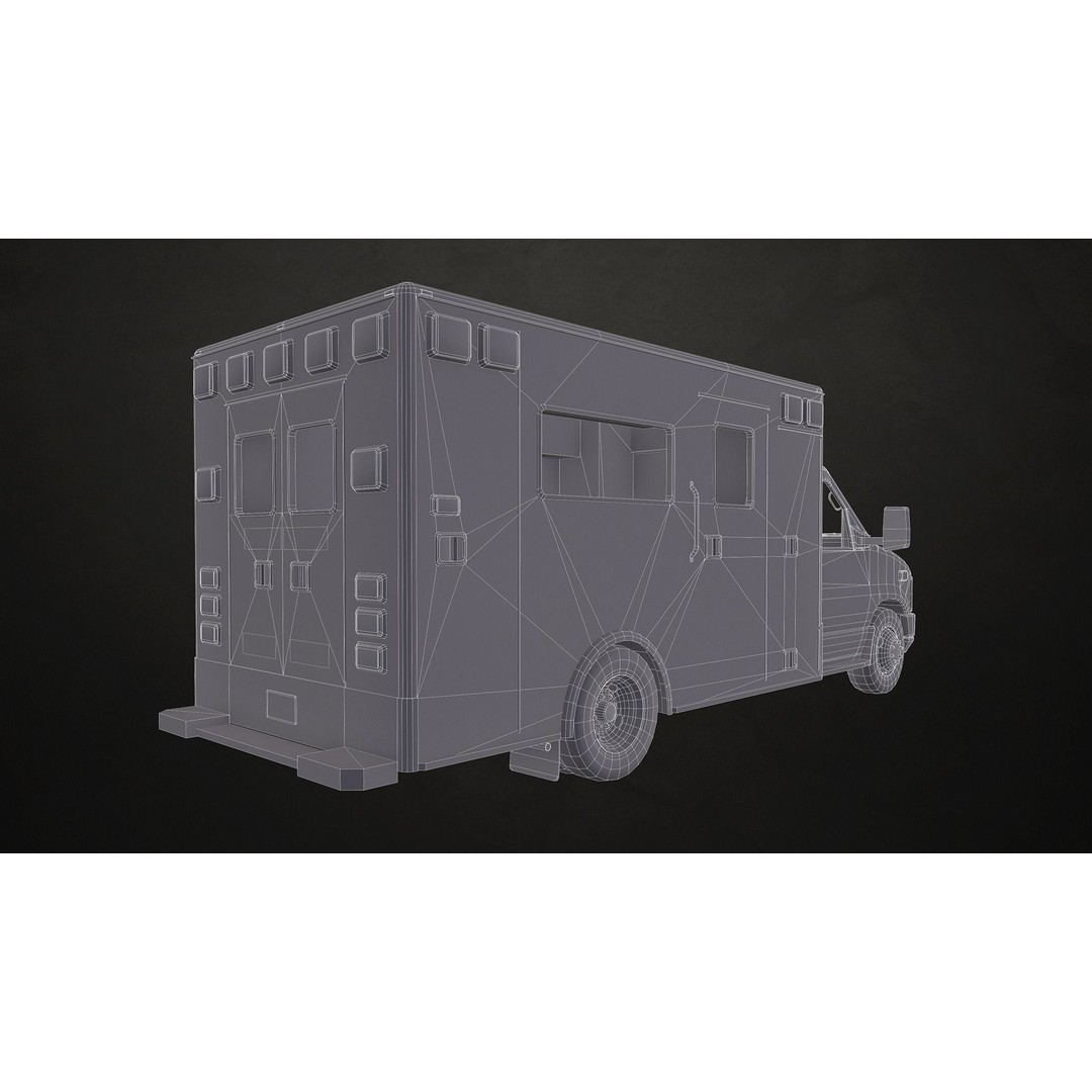 Ambulance 3D Model – Low Poly Game Ready Vehicle with Interior - View 20