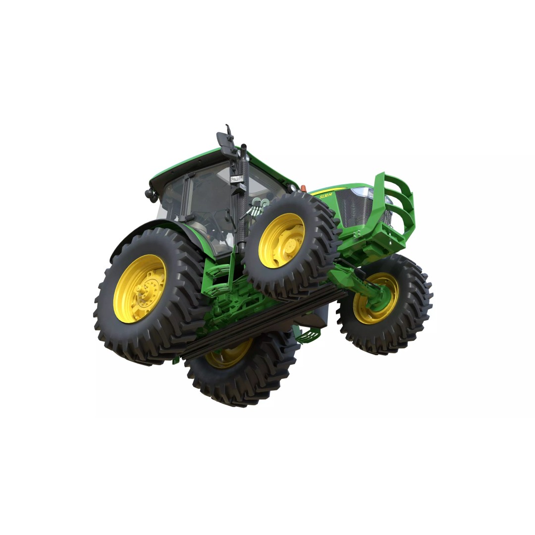 John Deere 5130M Tractor 3D Model – Low Poly PBR Game Asset, FBX, Blender - View 11
