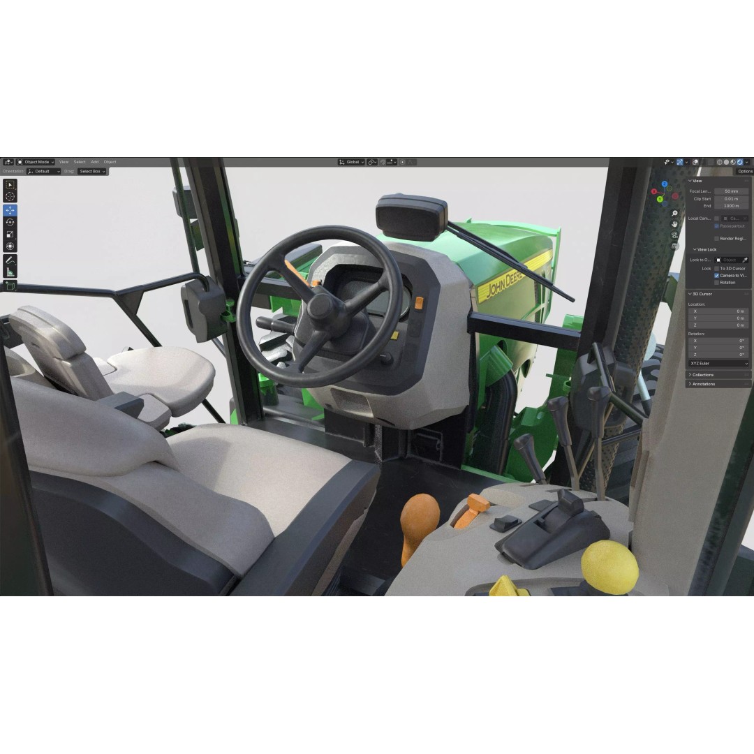 John Deere 5130M Tractor 3D Model – Low Poly PBR Game Asset, FBX, Blender - View 16