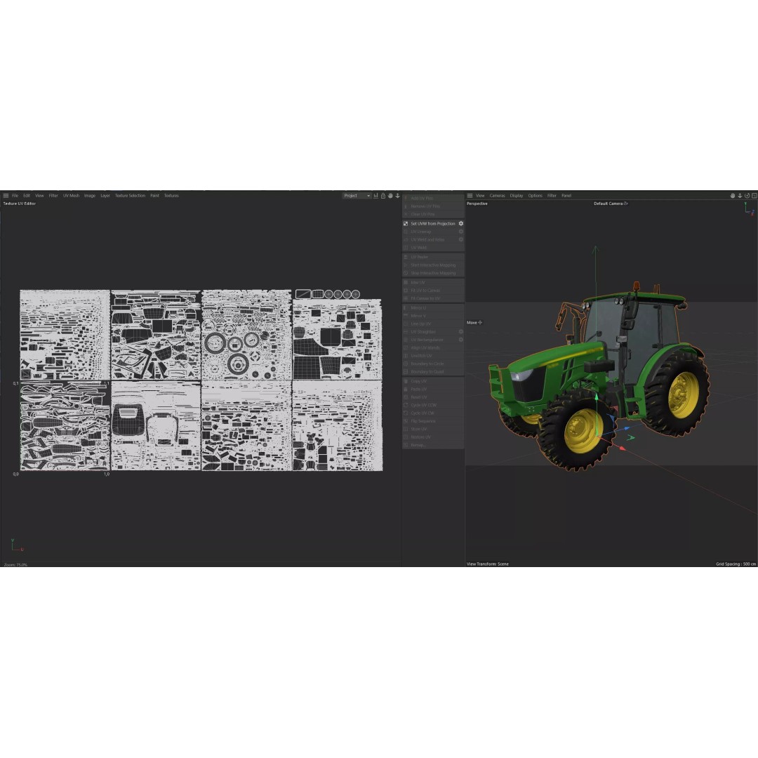 John Deere 5130M Tractor 3D Model – Low Poly PBR Game Asset, FBX, Blender - View 17