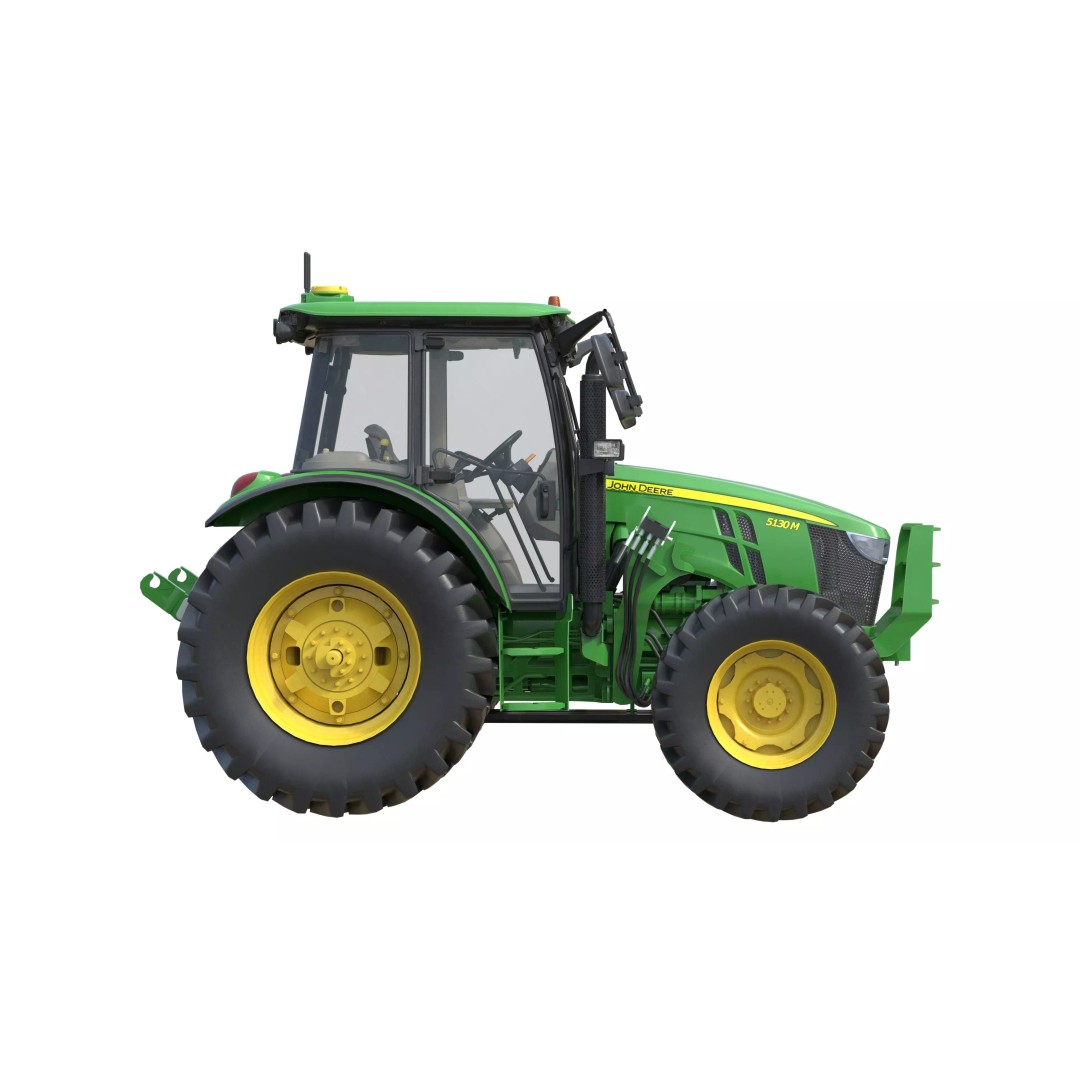 John Deere 5130M Tractor 3D Model – Low Poly PBR Game Asset, FBX, Blender - View 7