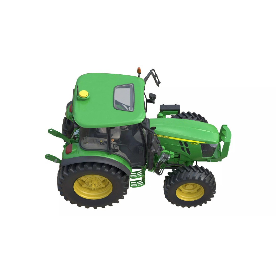 John Deere 5130M Tractor 3D Model – Low Poly PBR Game Asset, FBX, Blender - View 8