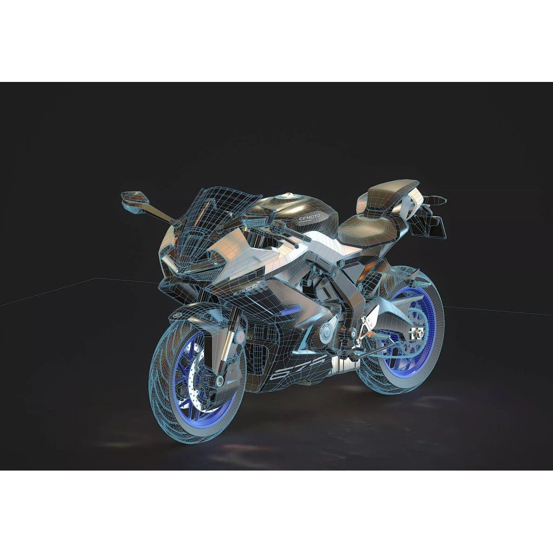 CF Moto 675 SR R 2025 3D Model – Realistic Motorcycle Base Mesh
