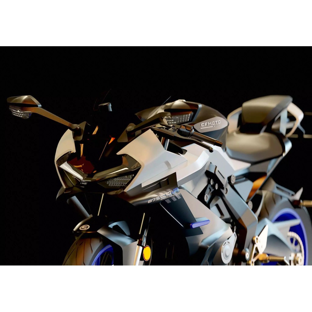 CF Moto 675 SR R 2025 3D Model – Realistic Motorcycle Base Mesh - View 10