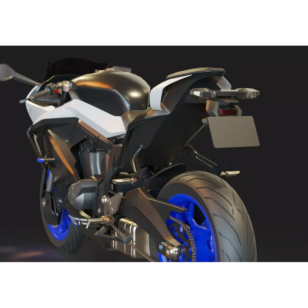 CF Moto 675 SR R 2025 3D Model – Realistic Motorcycle Base Mesh - View 11
