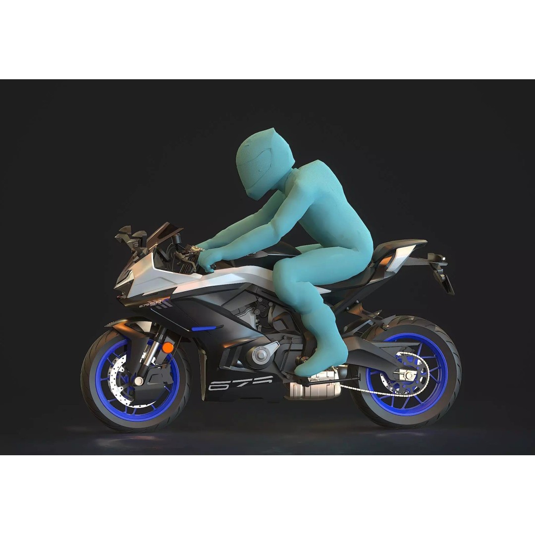 CF Moto 675 SR R 2025 3D Model – Realistic Motorcycle Base Mesh - View 12