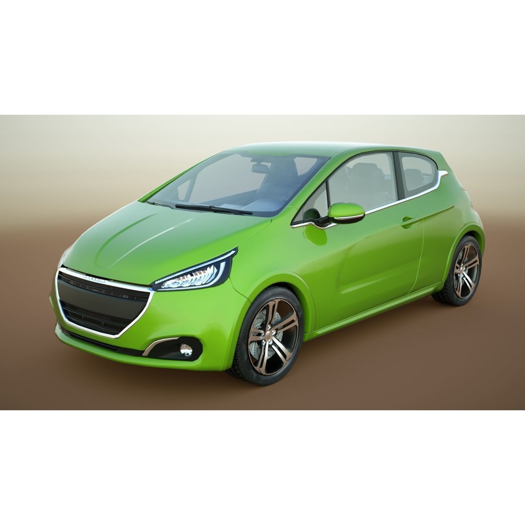 Generic Car 3D Model – Low Poly Concept Vehicle for Game Engines - View 3