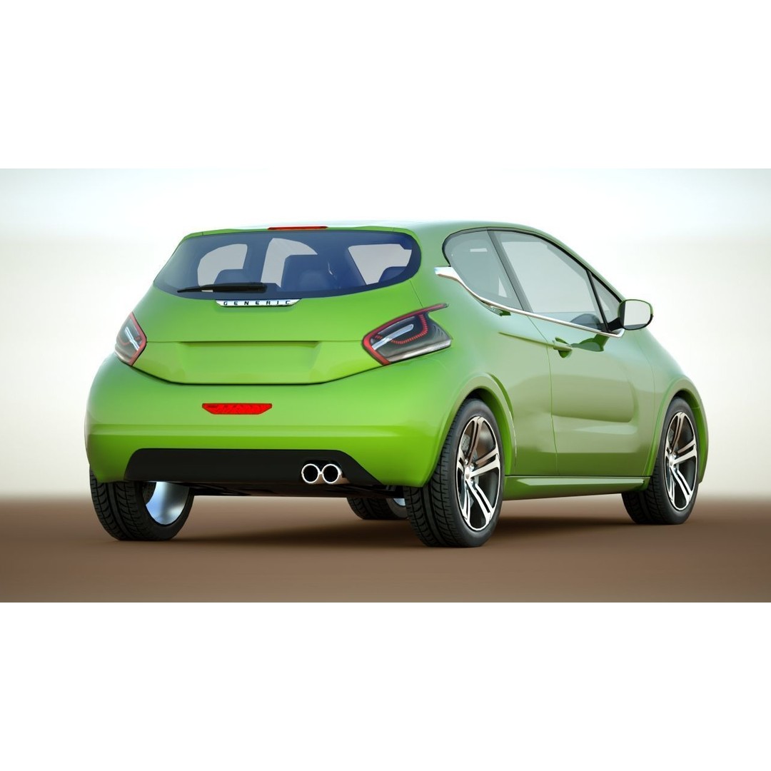 Generic Car 3D Model – Low Poly Concept Vehicle for Game Engines - View 7