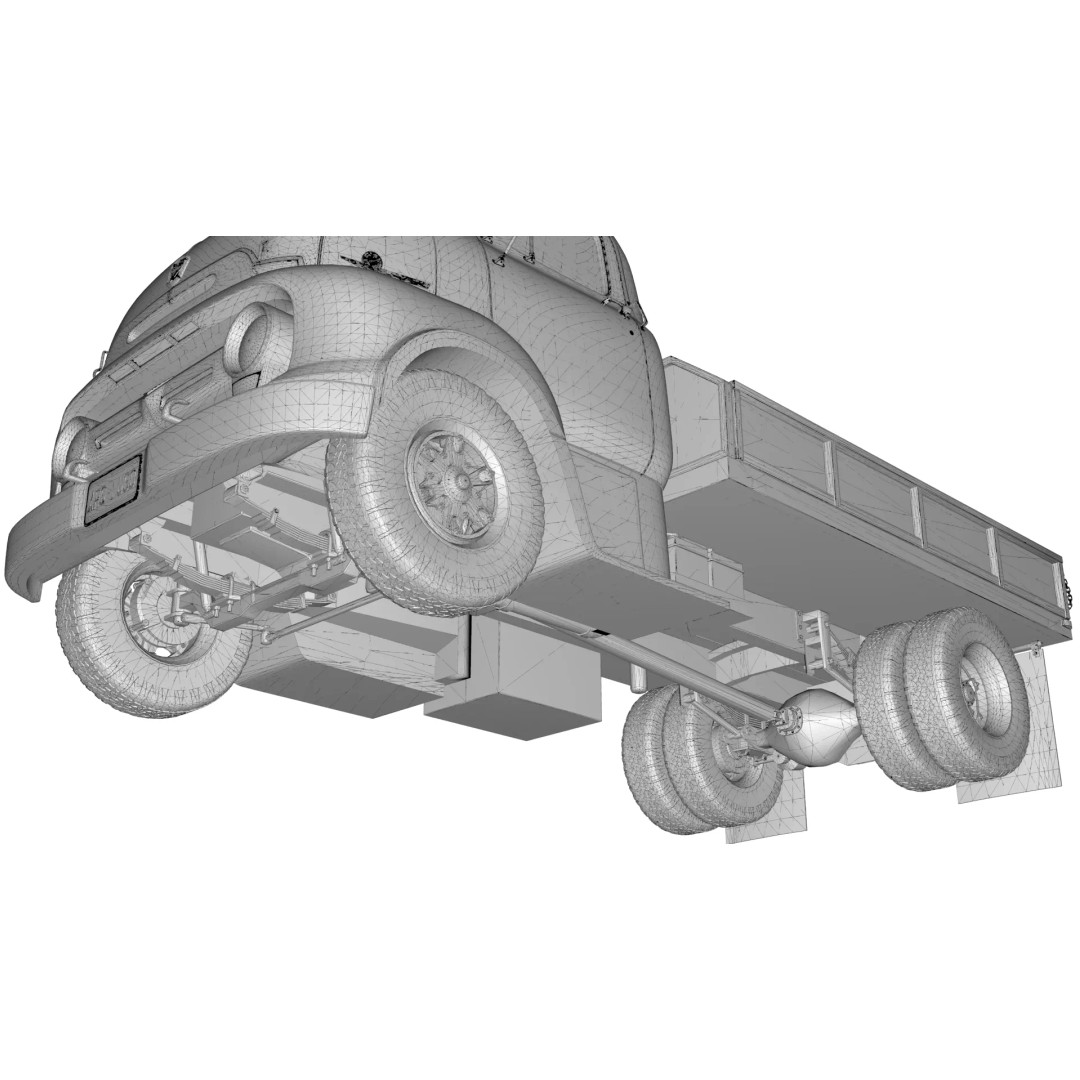 1950s COE Platform Dump Truck 3D Model – Game Ready, Blender, FBX