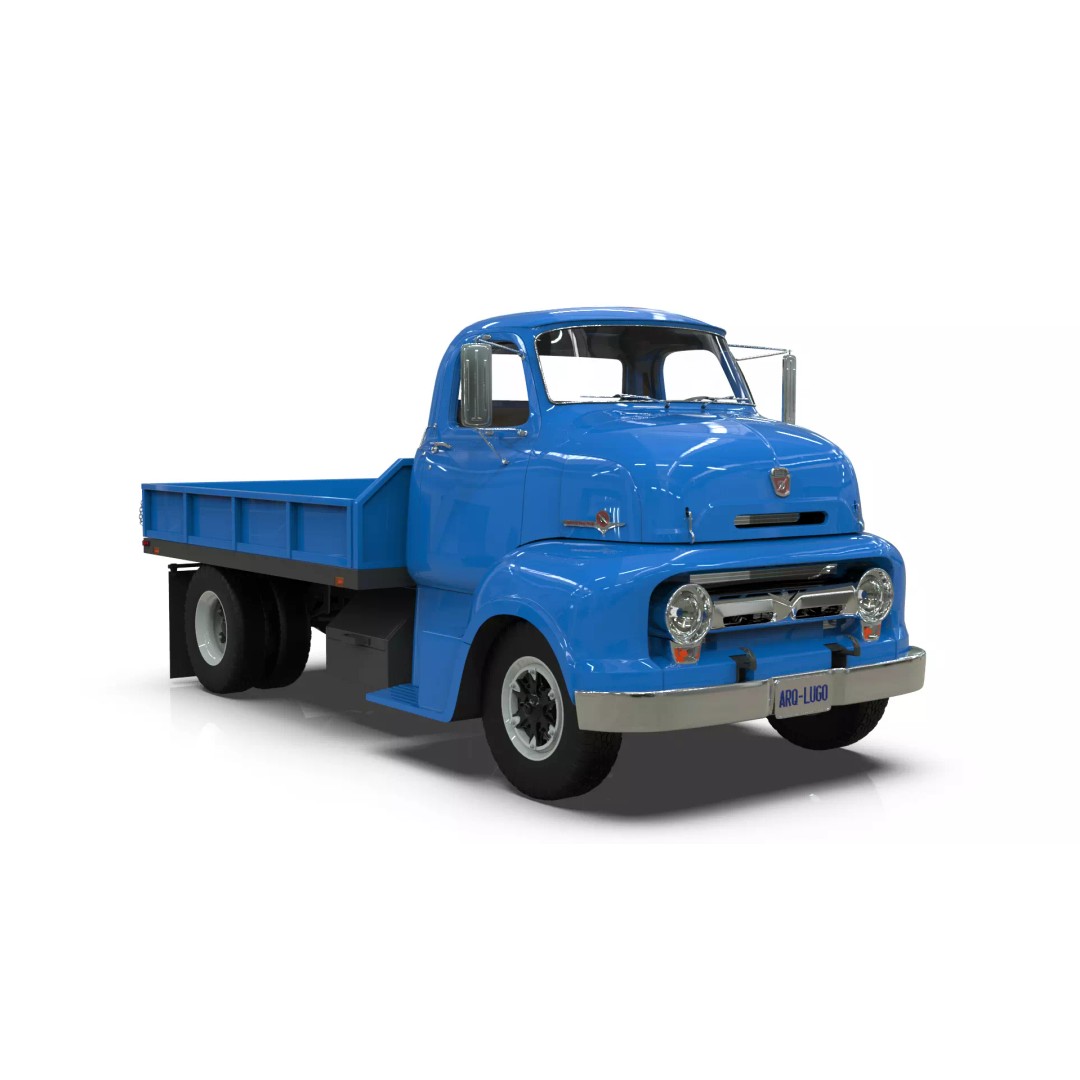 1950s COE Platform Dump Truck 3D Model – Game Ready, Blender, FBX - View 12
