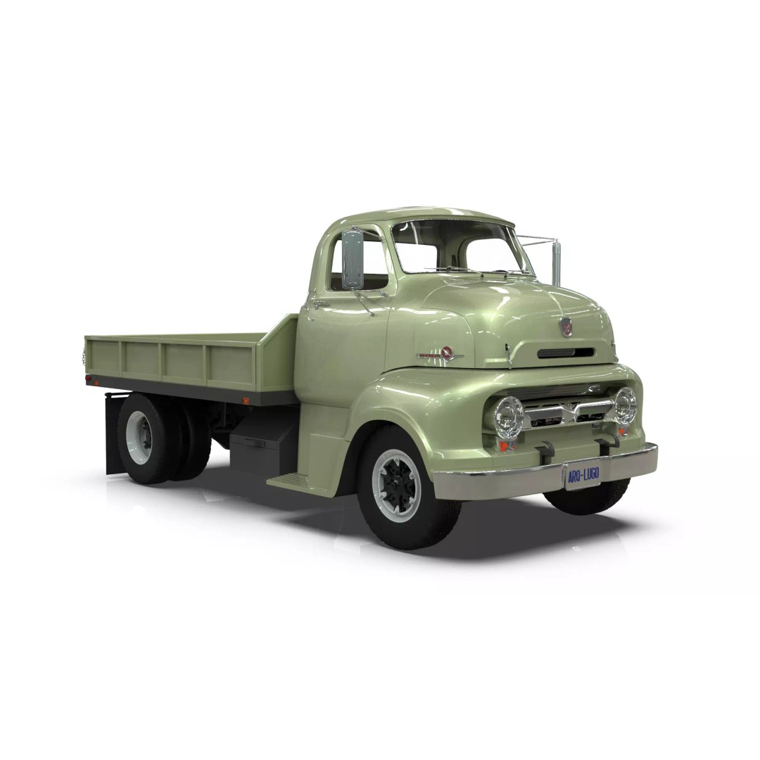 1950s COE Platform Dump Truck 3D Model – Game Ready, Blender, FBX - View 14