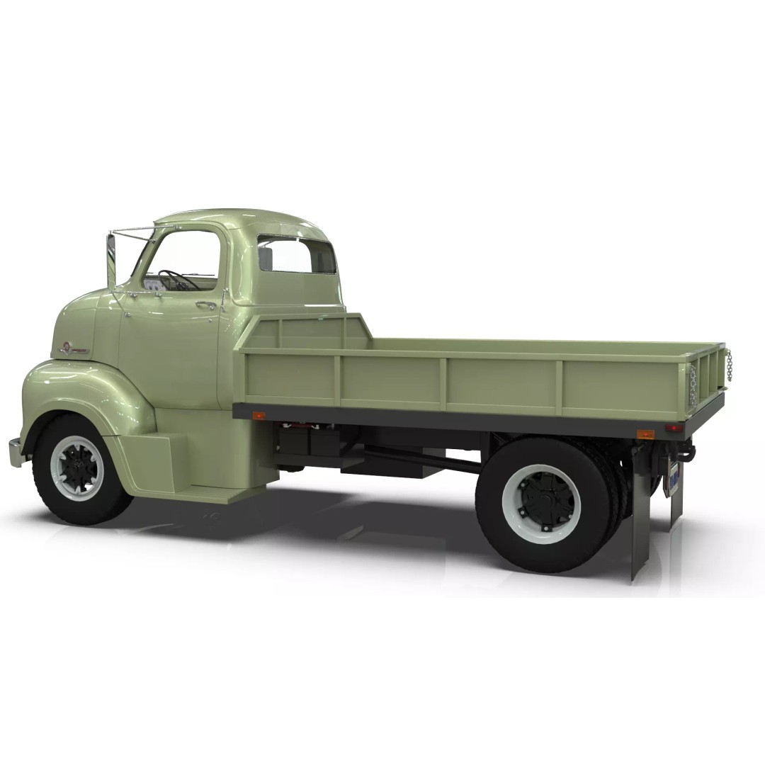 1950s COE Platform Dump Truck 3D Model – Game Ready, Blender, FBX - View 15