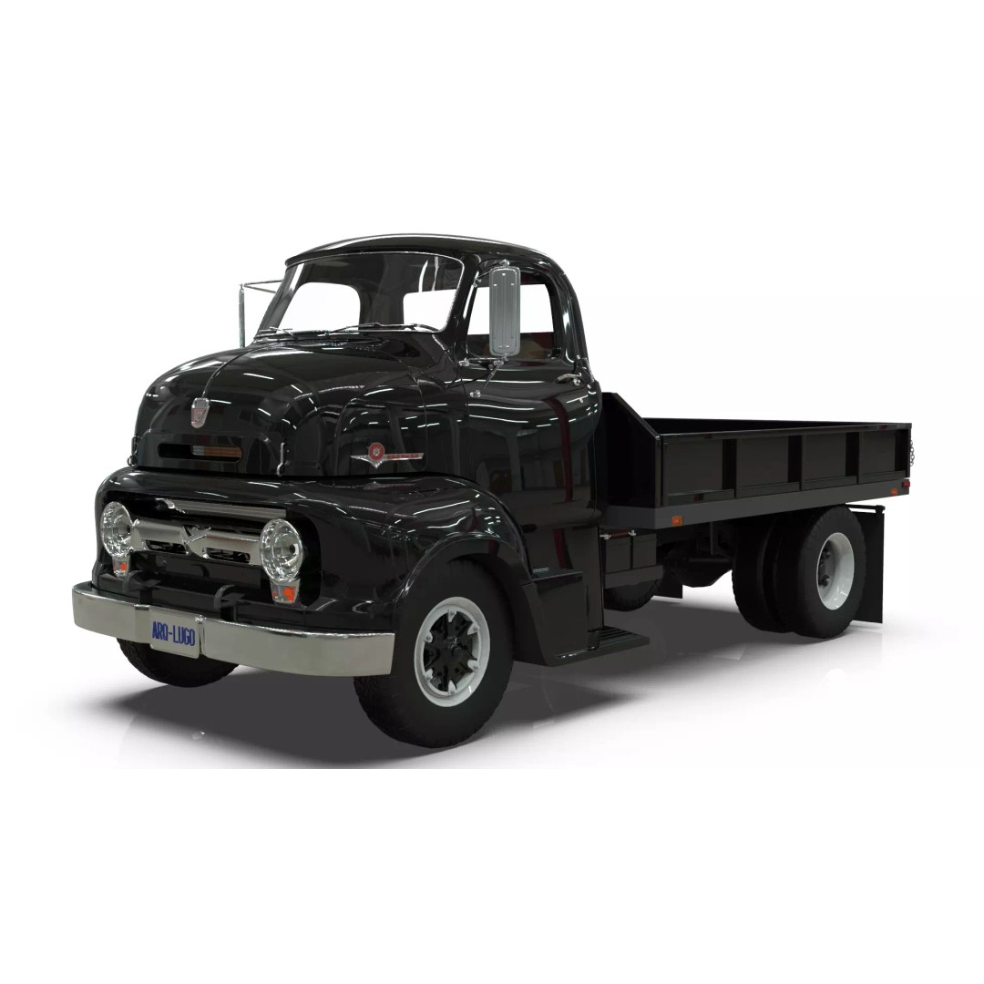 1950s COE Platform Dump Truck 3D Model – Game Ready, Blender, FBX - View 16