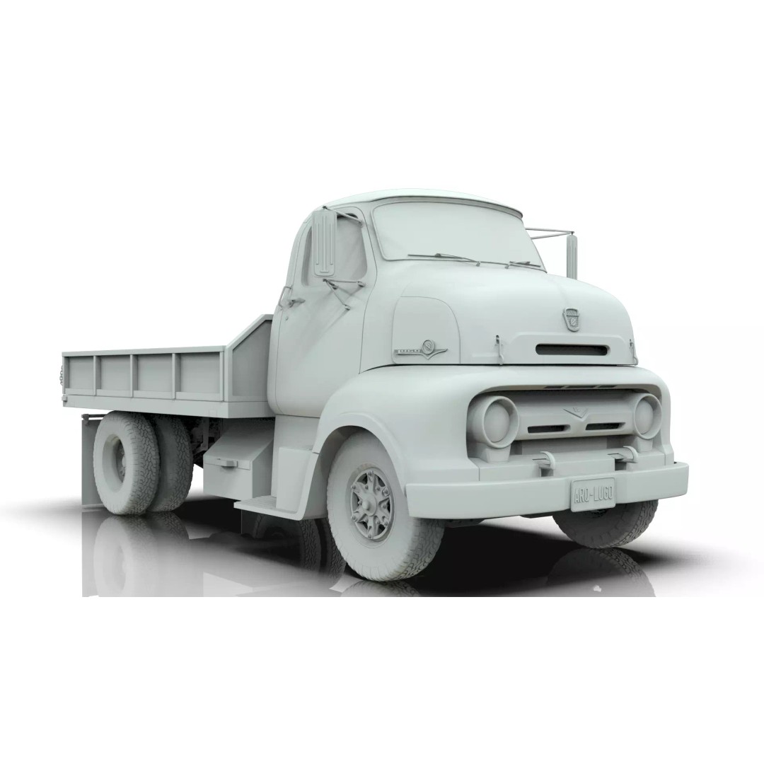 1950s COE Platform Dump Truck 3D Model – Game Ready, Blender, FBX - View 18