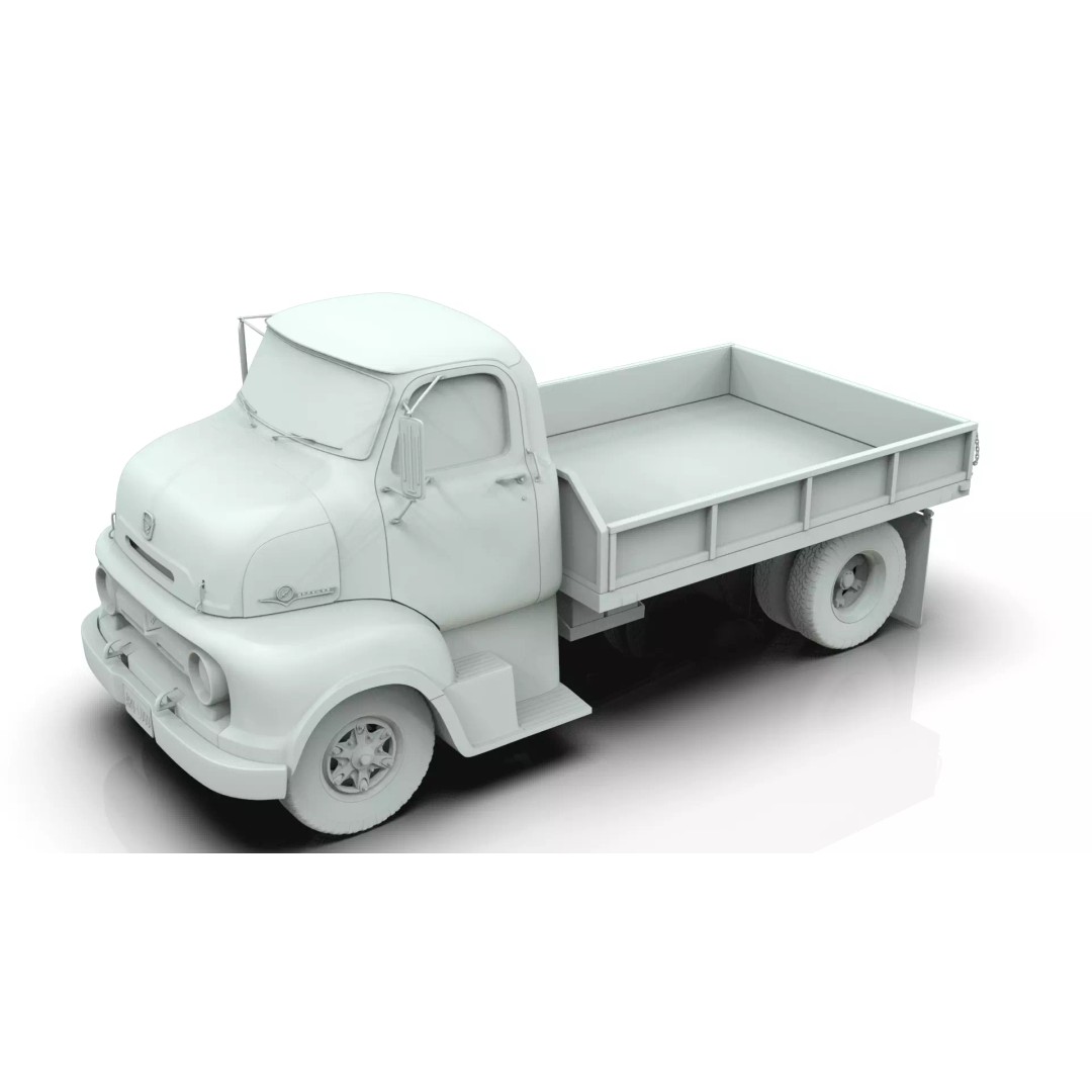 1950s COE Platform Dump Truck 3D Model – Game Ready, Blender, FBX - View 19