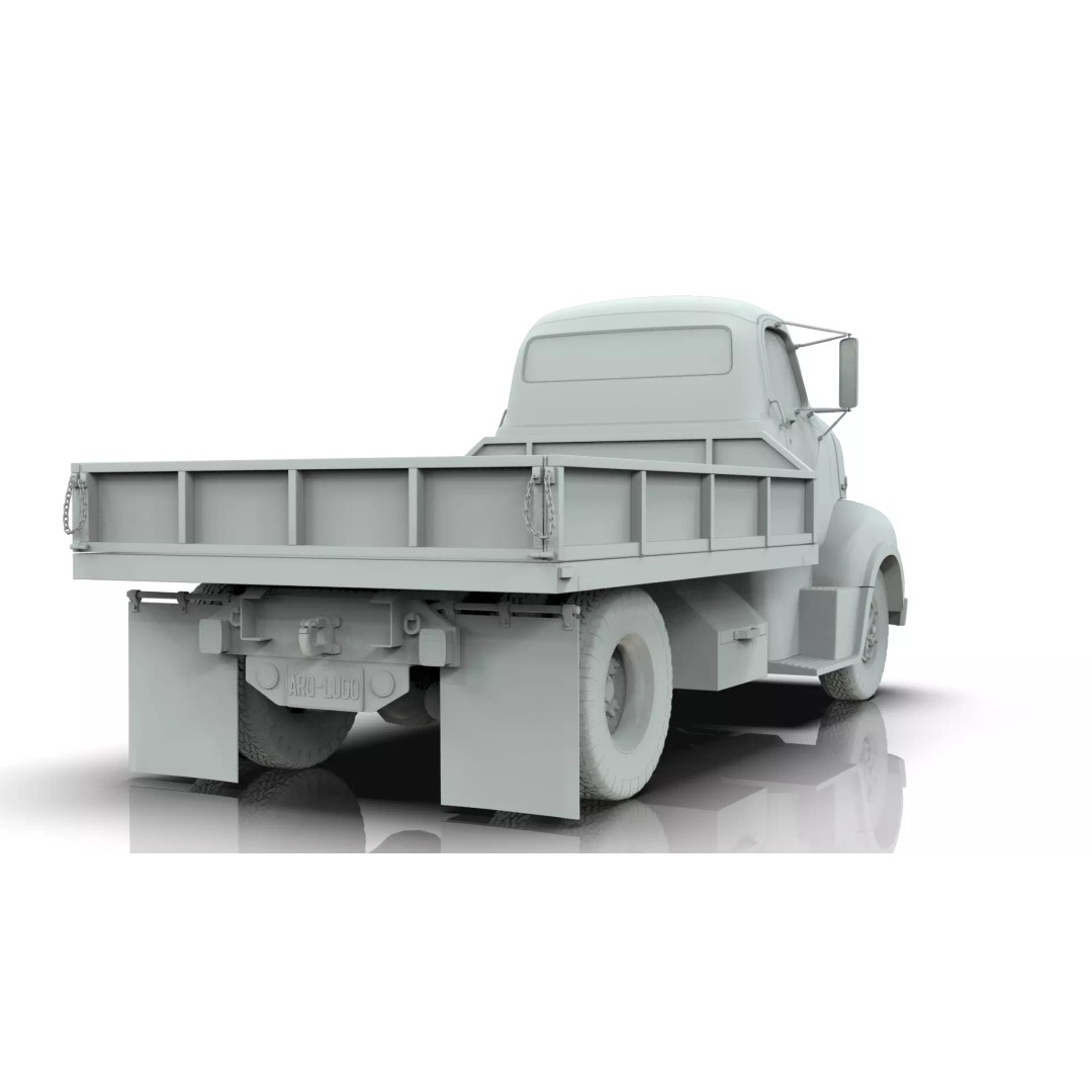 1950s COE Platform Dump Truck 3D Model – Game Ready, Blender, FBX - View 20