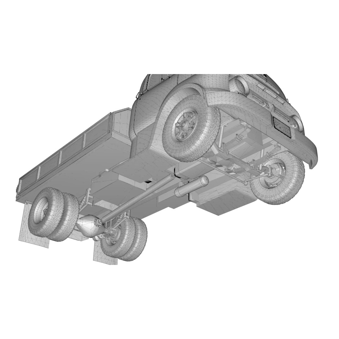 1950s COE Platform Dump Truck 3D Model – Game Ready, Blender, FBX - View 22