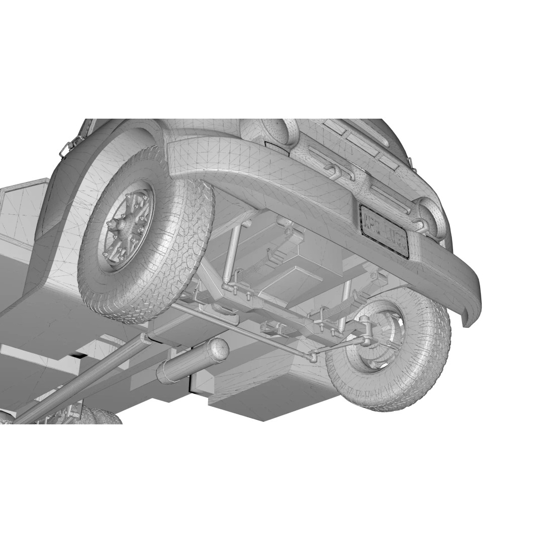 1950s COE Platform Dump Truck 3D Model – Game Ready, Blender, FBX - View 23