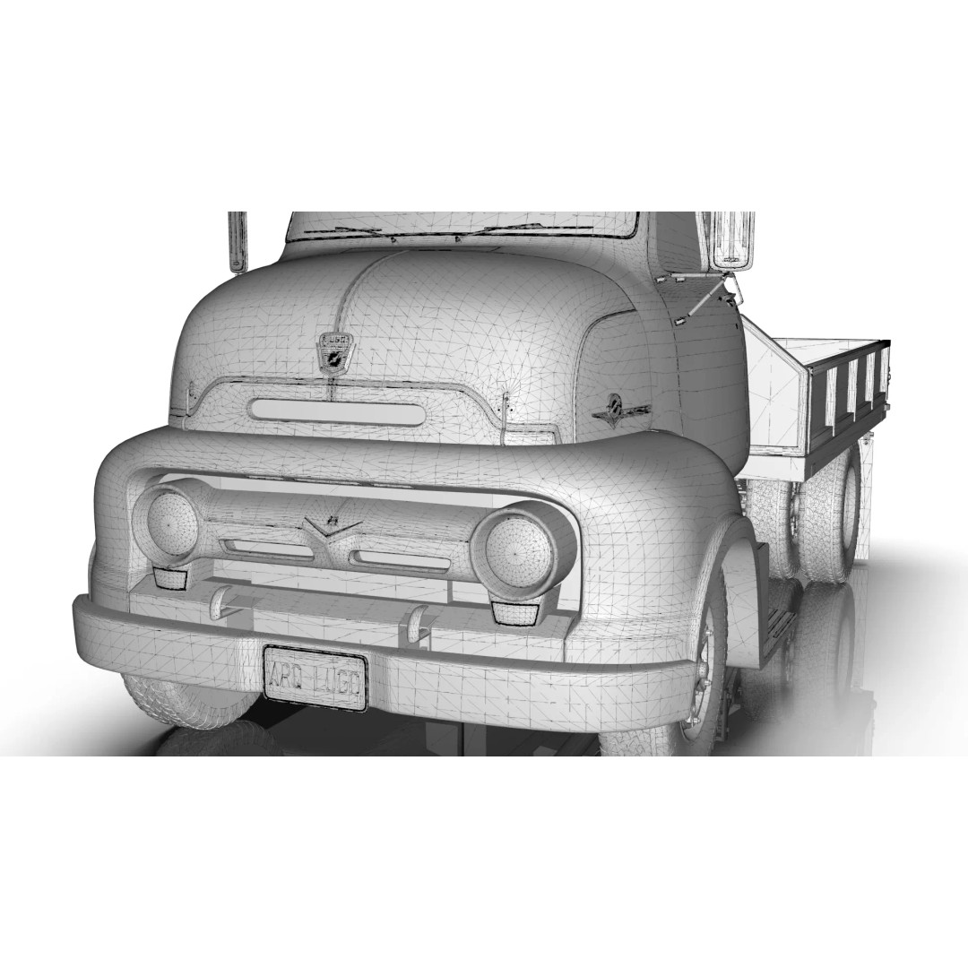 1950s COE Platform Dump Truck 3D Model – Game Ready, Blender, FBX - View 24