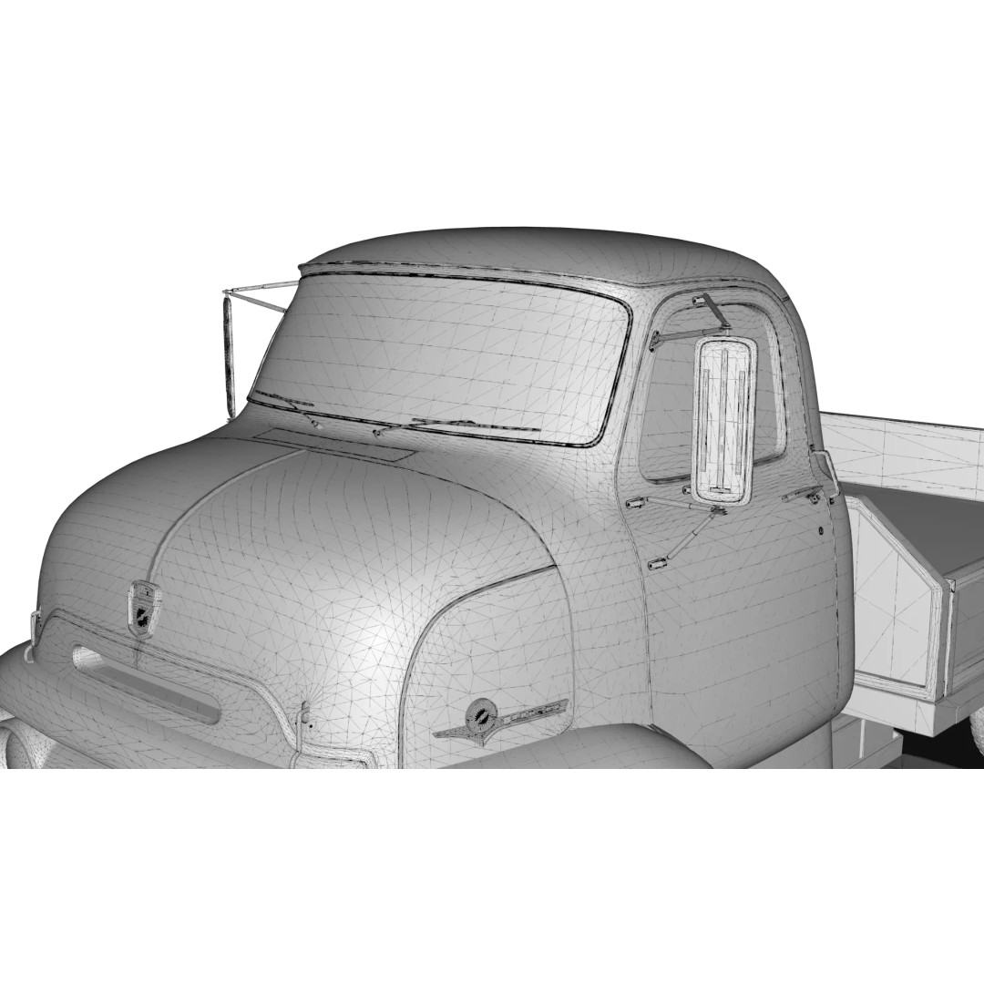 1950s COE Platform Dump Truck 3D Model – Game Ready, Blender, FBX - View 25