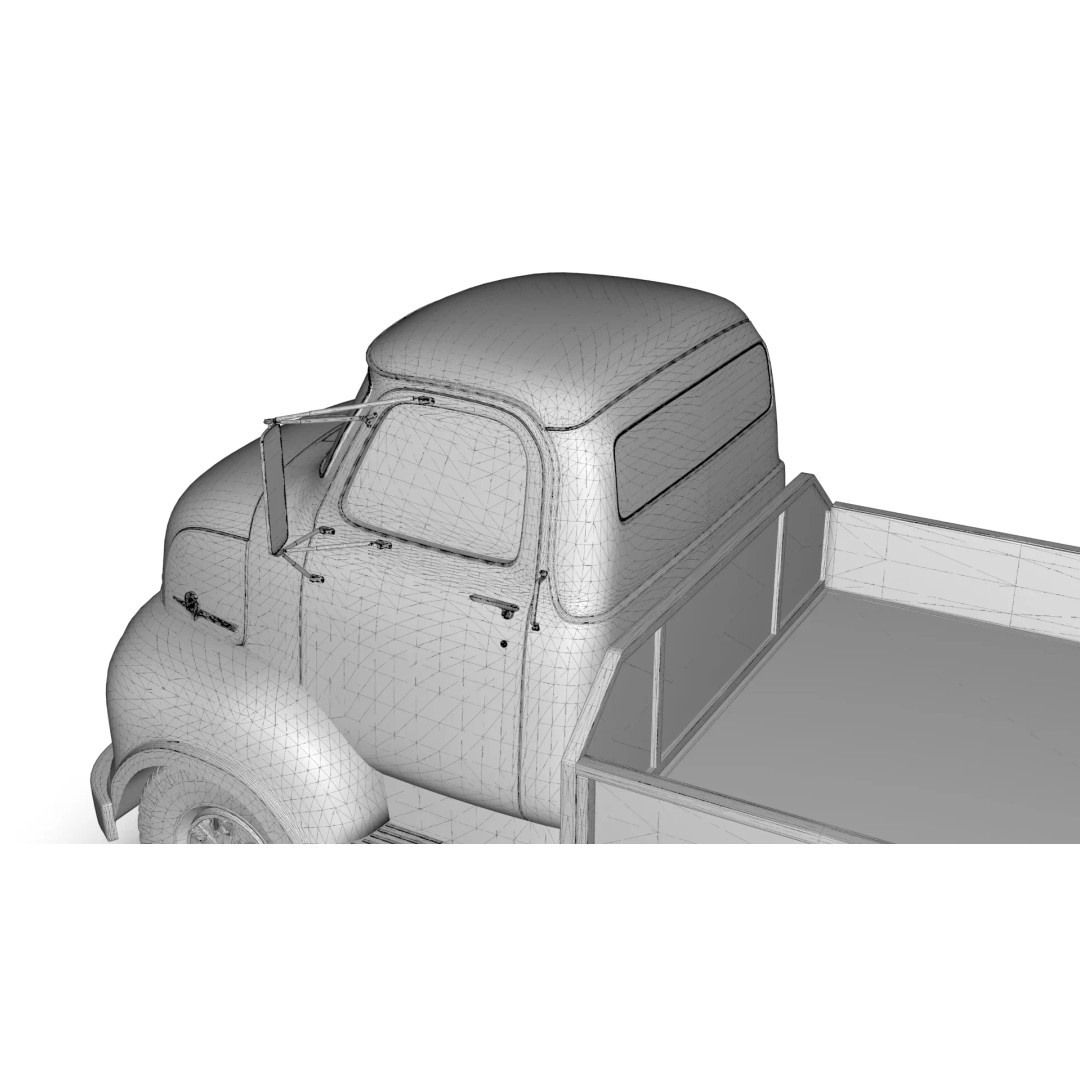 1950s COE Platform Dump Truck 3D Model – Game Ready, Blender, FBX - View 26