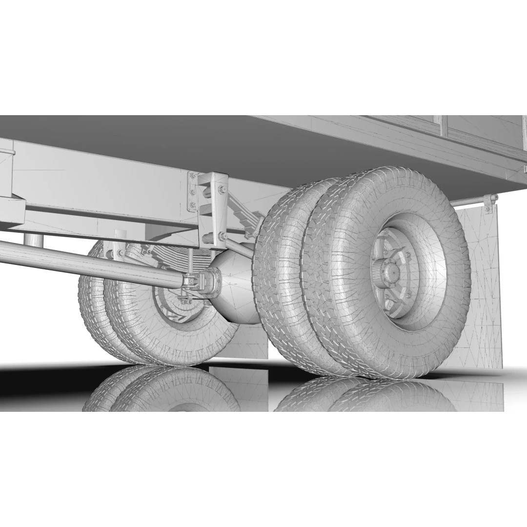 1950s COE Platform Dump Truck 3D Model – Game Ready, Blender, FBX - View 28