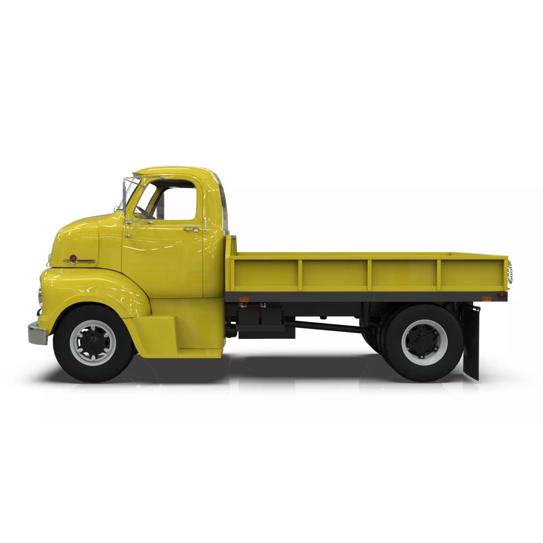1950s COE Platform Dump Truck 3D Model – Game Ready, Blender, FBX - View 4