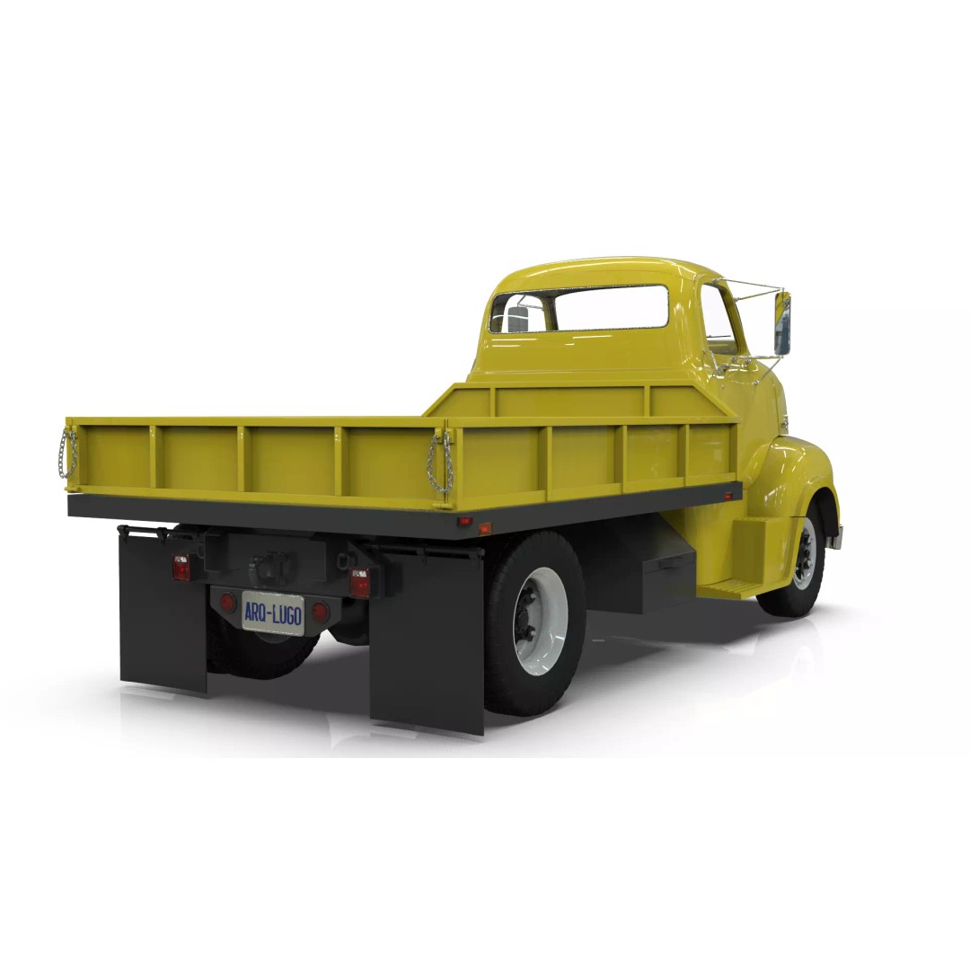 1950s COE Platform Dump Truck 3D Model – Game Ready, Blender, FBX - View 6