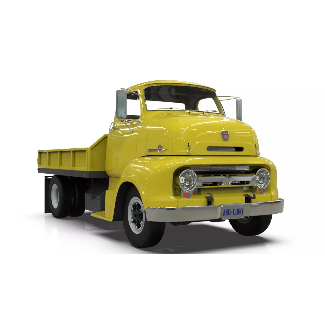 1950s COE Platform Dump Truck 3D Model – Game Ready, Blender, FBX - View 8