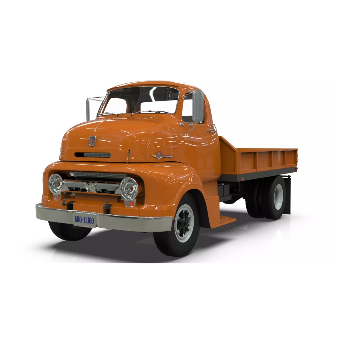 1950s COE Platform Dump Truck 3D Model – Game Ready, Blender, FBX - View 9