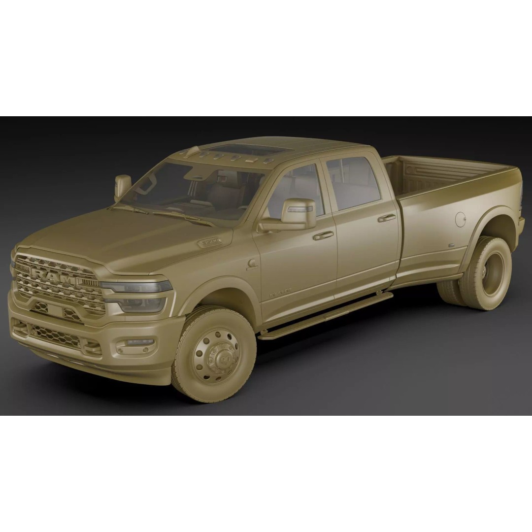 Ram 3500 HD Limited Longhorn 2025 Dually 3D Model – High Poly Vehicle, FBX, OBJ, Blender - View 32