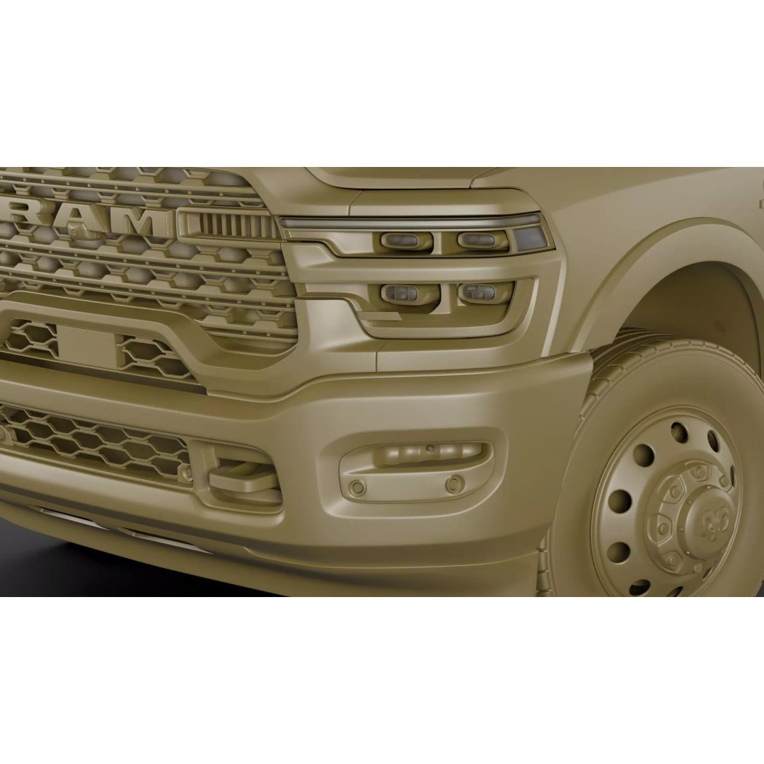Ram 3500 HD Limited Longhorn 2025 Dually 3D Model – High Poly Vehicle, FBX, OBJ, Blender - View 34