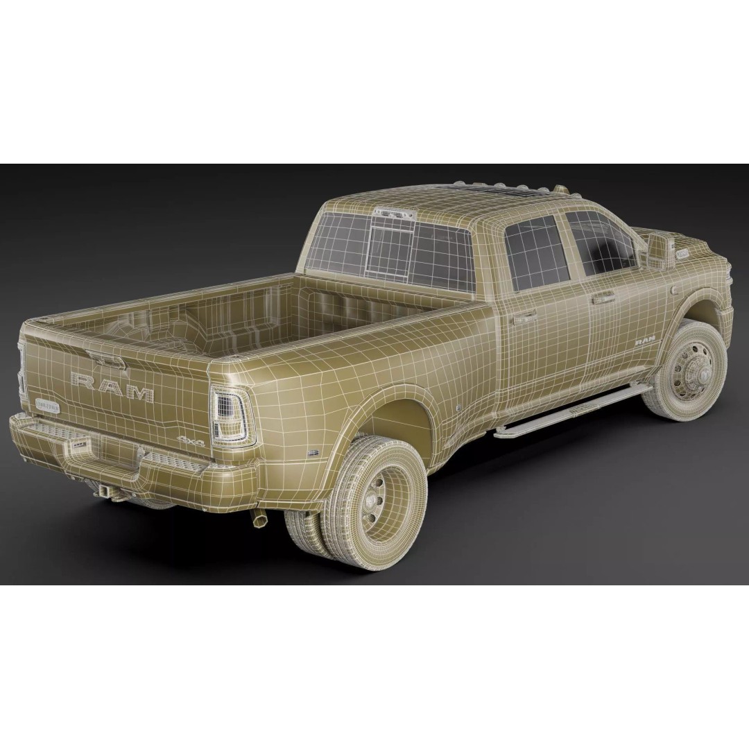 Ram 3500 HD Limited Longhorn 2025 Dually 3D Model – High Poly Vehicle, FBX, OBJ, Blender - View 40