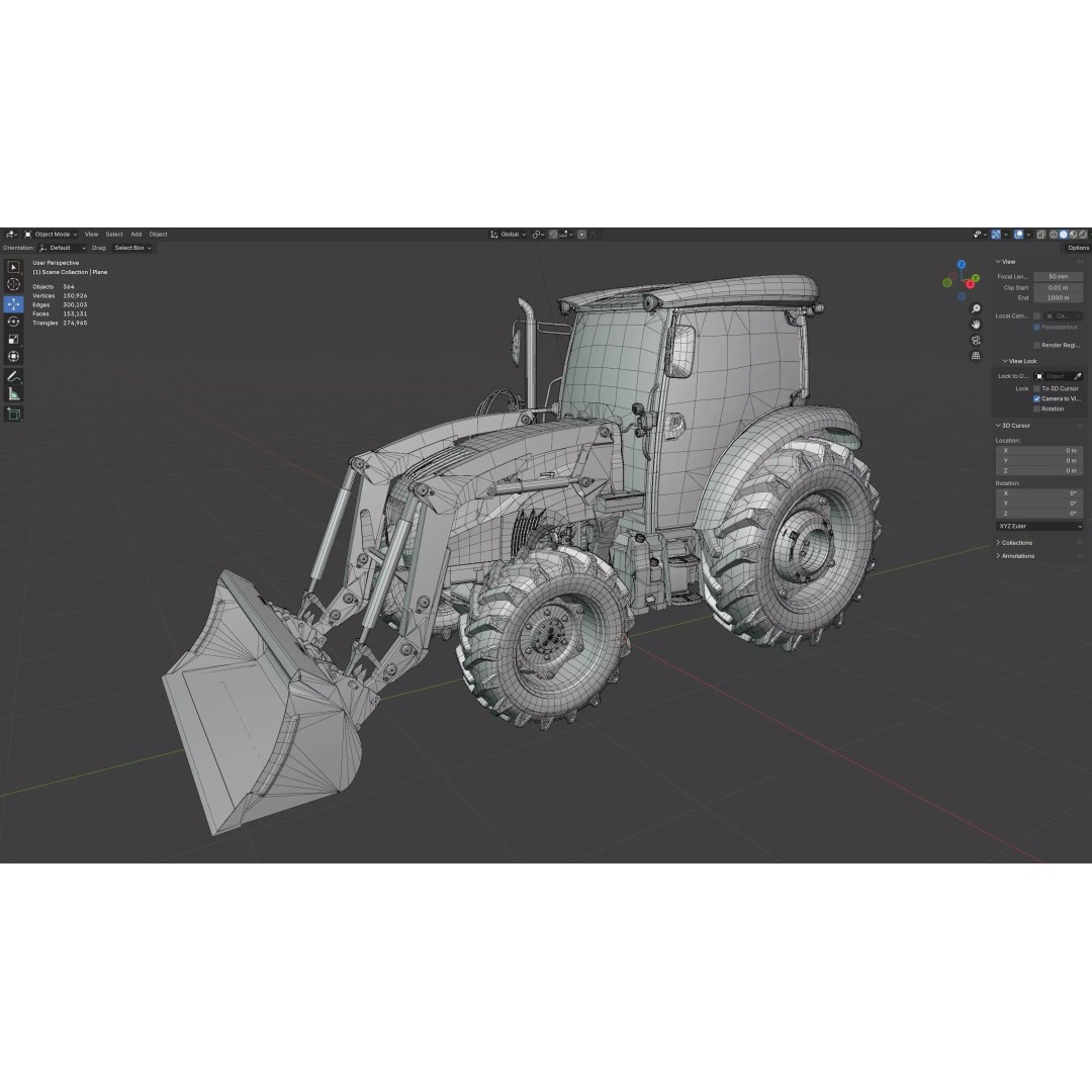 New Holland WorkMaster Utility Tractor 3D Model – Low Poly PBR Game Asset, FBX