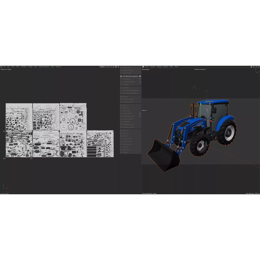 New Holland WorkMaster Utility Tractor 3D Model – Low Poly PBR Game Asset, FBX - View 14