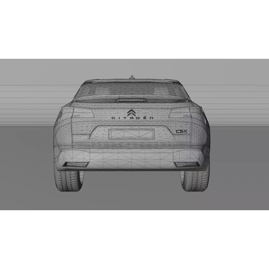 Citroën C5 X 3D Model – Low Poly Game Ready Asset for Unity & Unreal - View 17