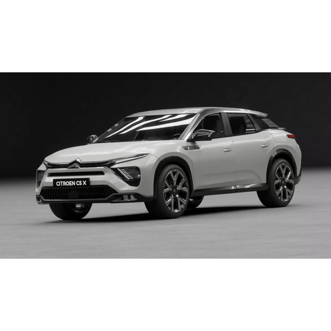 Citroën C5 X 3D Model – Low Poly Game Ready Asset for Unity & Unreal - View 3