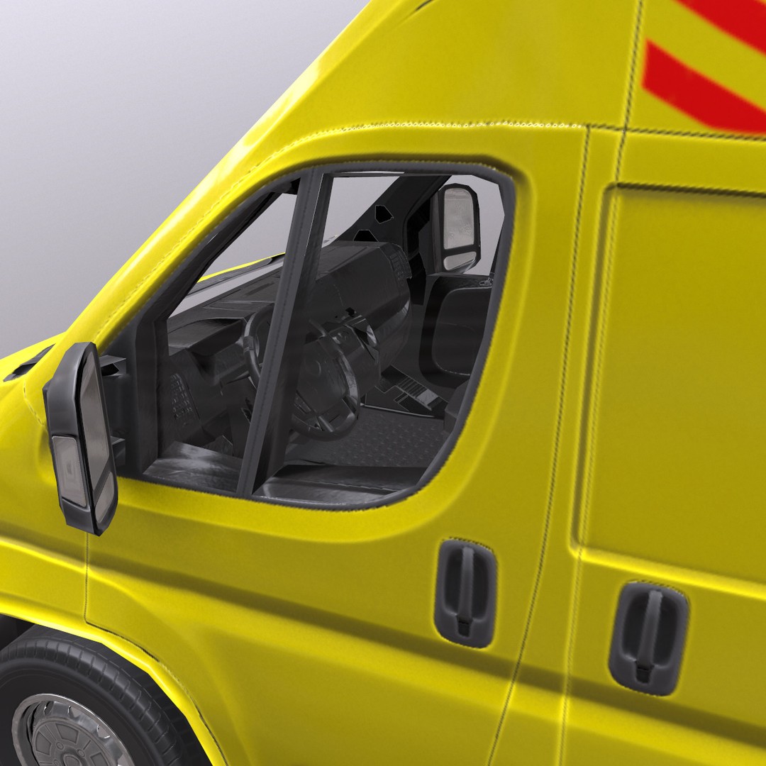 Rettungswagen 3D Model – Low Poly German Ambulance, Game Ready, FBX - View 10