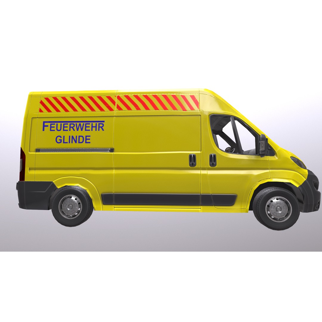 Rettungswagen 3D Model – Low Poly German Ambulance, Game Ready, FBX - View 12